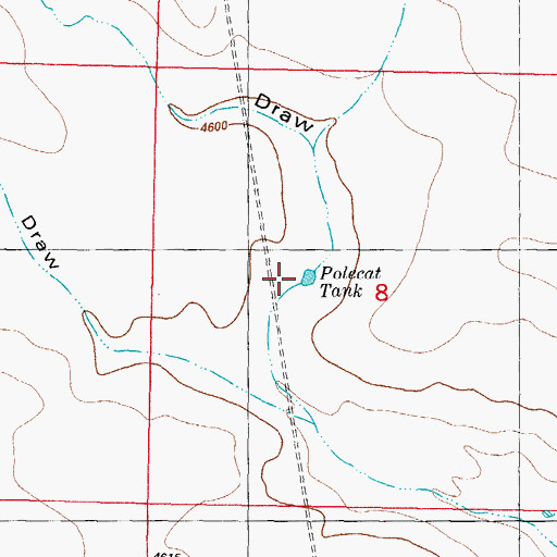 Topographic Map of Polecat Tank, NM