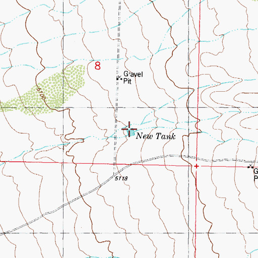 Topographic Map of New Tank, NM