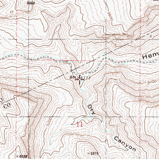 Topographic Map of Dry Canyon, NM