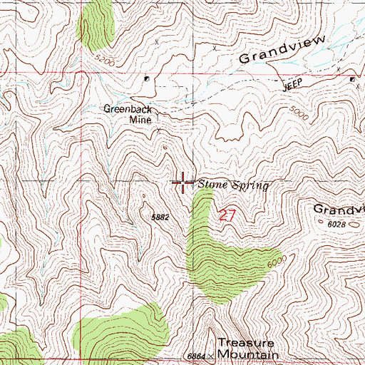 Topographic Map of Stone Spring, NM