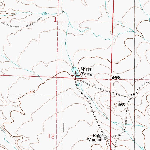 Topographic Map of West Tank, NM