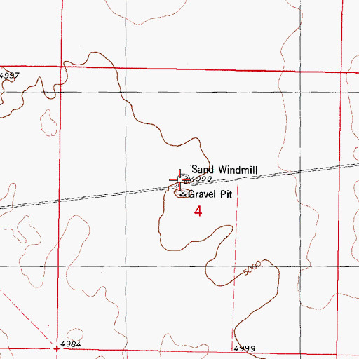Topographic Map of Sand Windmill, NM