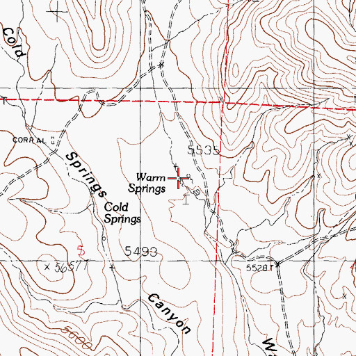 Topographic Map of Warm Springs, NM