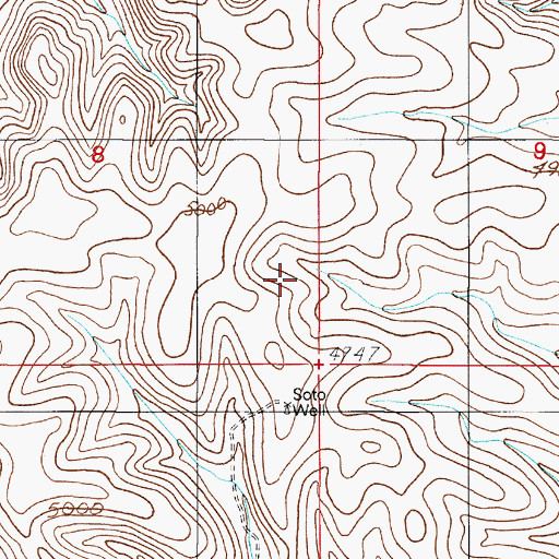 Topographic Map of Soto Well, NM