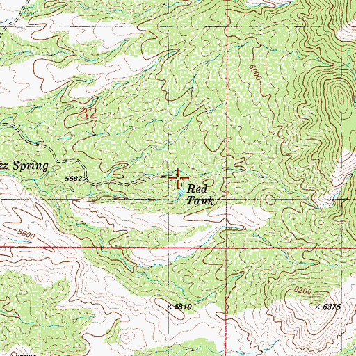 Topographic Map of Red Tank, NM