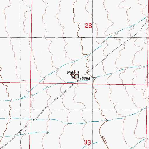 Topographic Map of Rabbit Well, NM