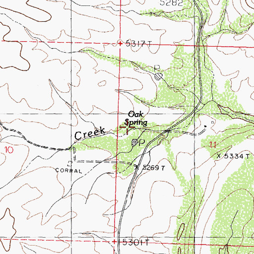 Topographic Map of Oak Spring, NM
