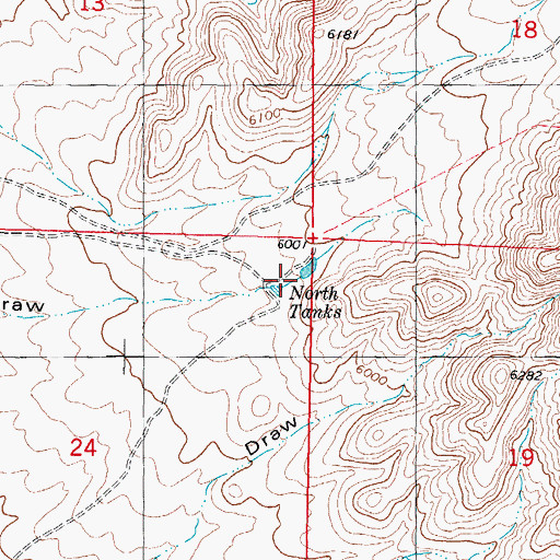 Topographic Map of North Tanks, NM
