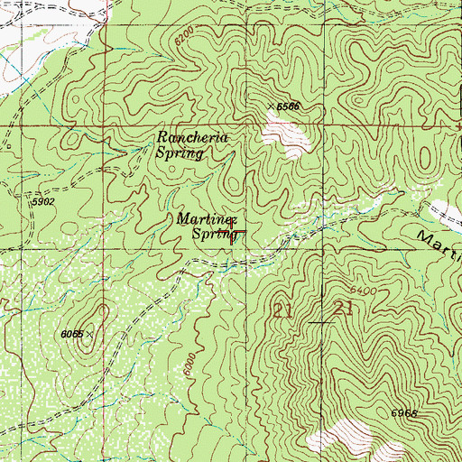 Topographic Map of Martinez Spring, NM