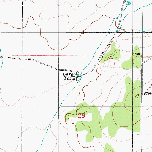 Topographic Map of Largo Tank, NM