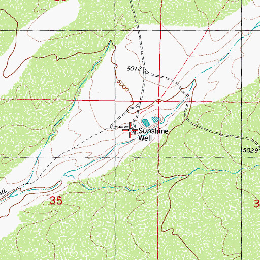 Topographic Map of Sunshine Well, NM
