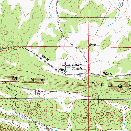 Topographic Map of Lake Tank, NM