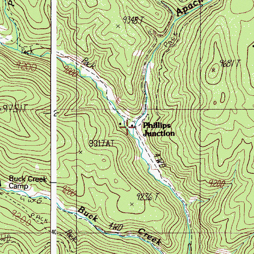 Topographic Map of Phillips Junction, NM