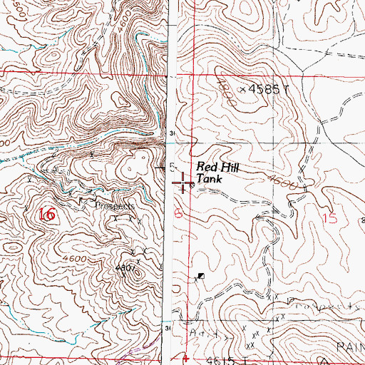 Topographic Map of Red Hill Tank, NM