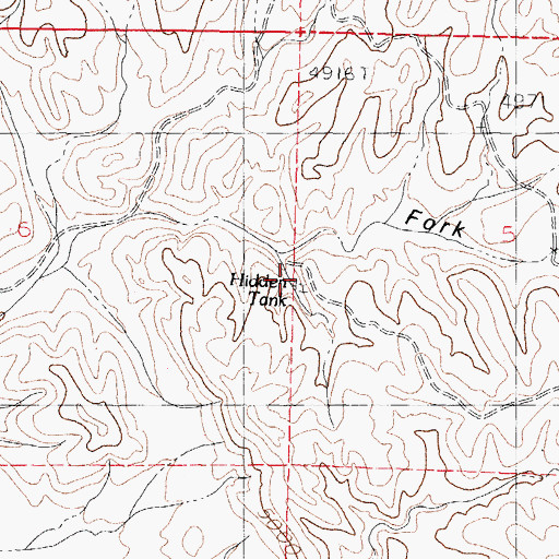 Topographic Map of Hidden Tank, NM
