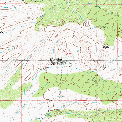 Topographic Map of Hunter Spring, NM