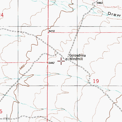 Topographic Map of Golondrina Windmill, NM