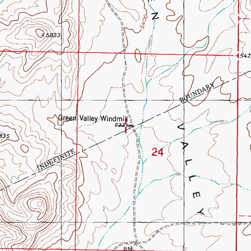 Topographic Map of Green Valley Windmill, NM
