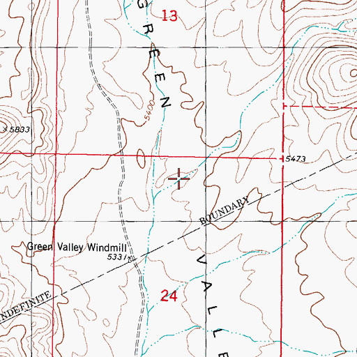 Topographic Map of Green Valley, NM