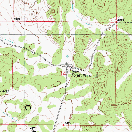 Topographic Map of New Forest Windmill, NM