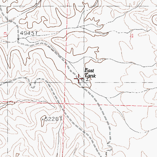 Topographic Map of East Tank, NM