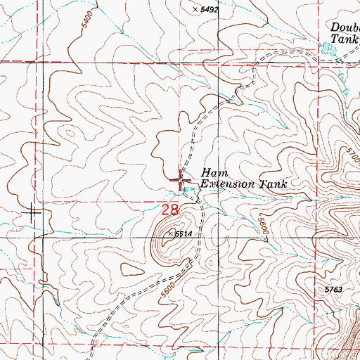 Topographic Map of Ham Extension Tank, NM