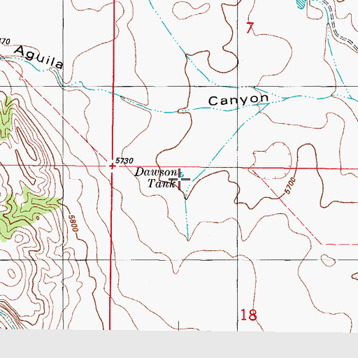 Topographic Map of Dawson Tank, NM