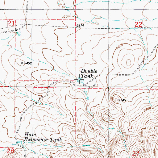 Topographic Map of Double Tank, NM