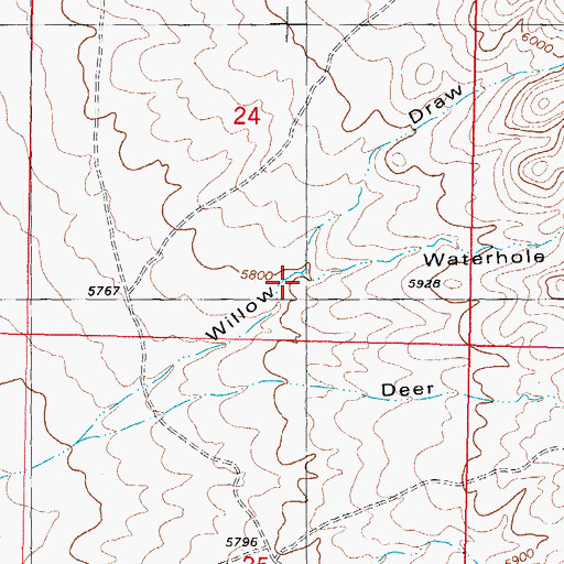 Topographic Map of Waterhole Draw, NM