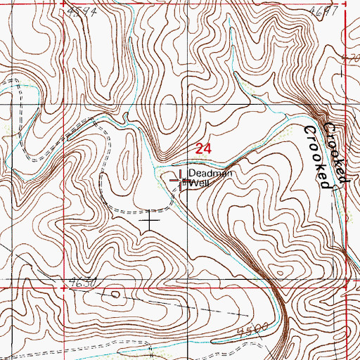 Topographic Map of Deadman Well, NM