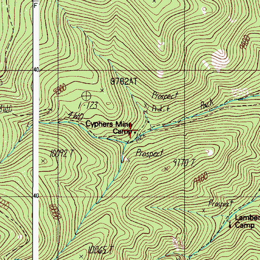 Topographic Map of Cyphers Mine Camp, NM