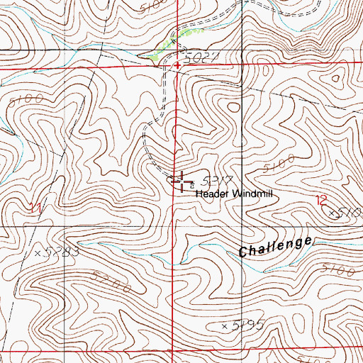 Topographic Map of Header Windmill, NM