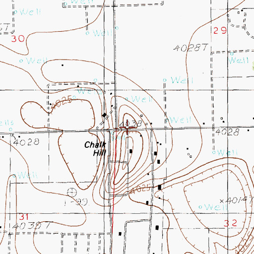 Topographic Map of Chalk Hill, NM