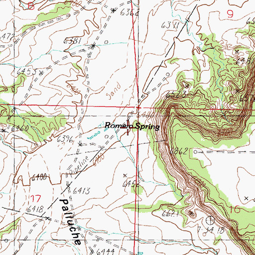 Topographic Map of Romero Spring, NM