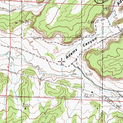Topographic Map of Adams Canyon, NM