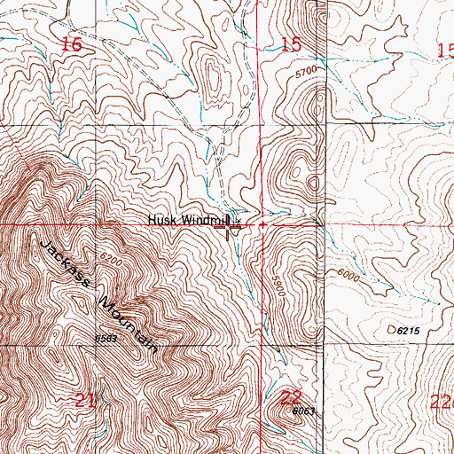 Topographic Map of Husk Windmill, NM