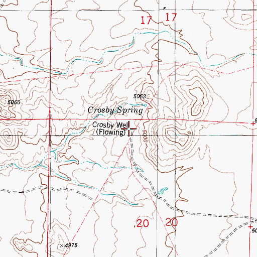 Topographic Map of Crosby Well, NM