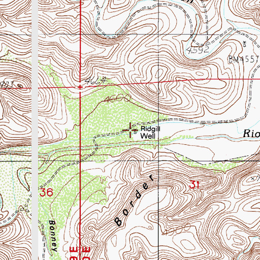 Topographic Map of Ridgill Well, NM