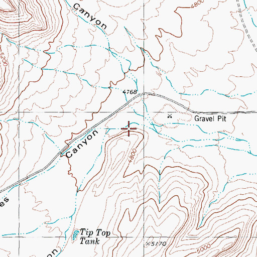 Topographic Map of Tip Top Canyon, NM