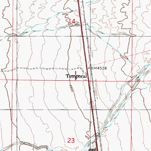 Topographic Map of Temporal, NM