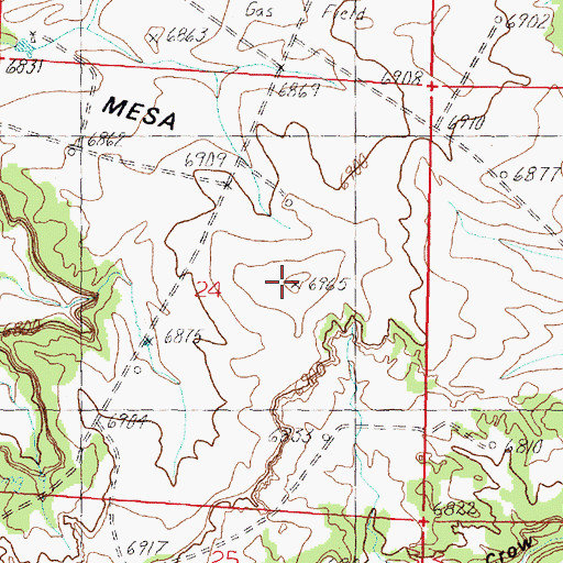 Topographic Map of Cibolo Mesa, NM