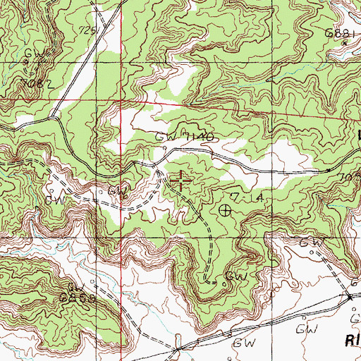 Topographic Map of Little Blue Mesa, NM