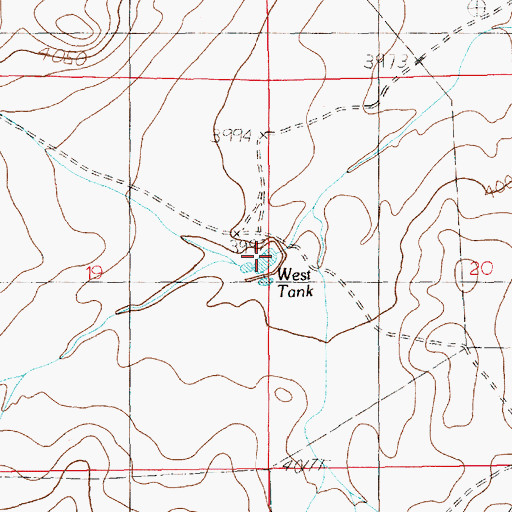 Topographic Map of West Tank, NM