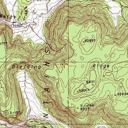 Topographic Map of Dividing Ridge, NM