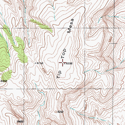 Topographic Map of Tip Top Mesa, NM