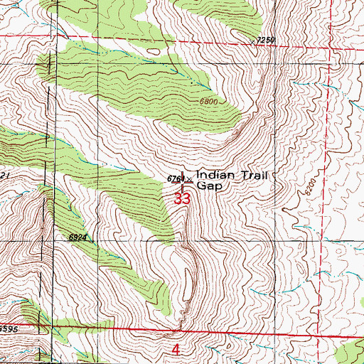 Topographic Map of Indian Trail Gap, NM