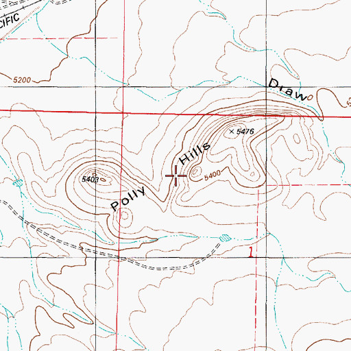 Topographic Map of Polly Hills, NM