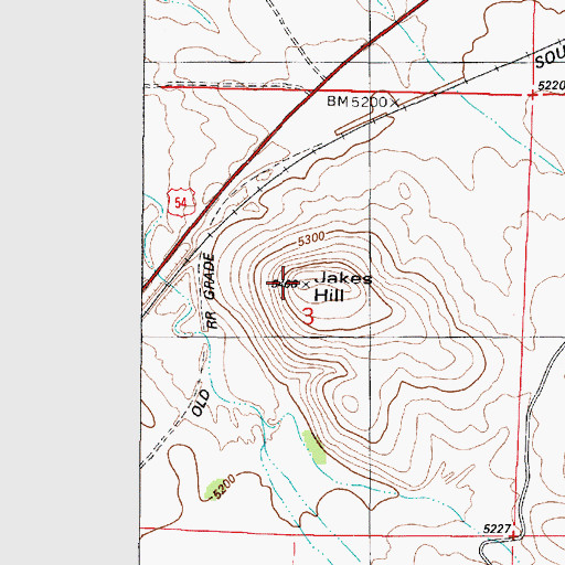 Topographic Map of Jakes Hill, NM