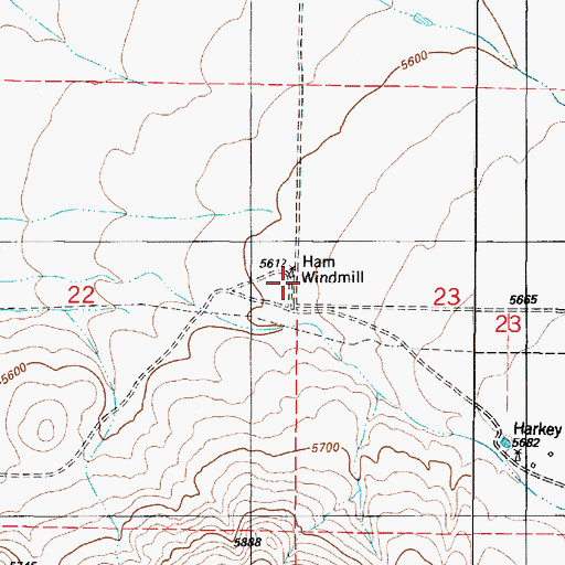 Topographic Map of Ham Windmill, NM