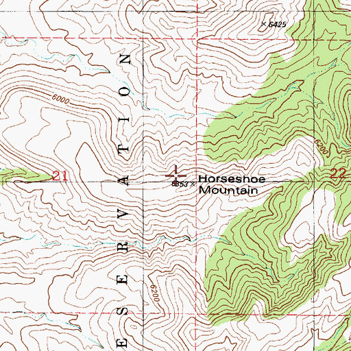 Topographic Map of Horse Mountain, NM
